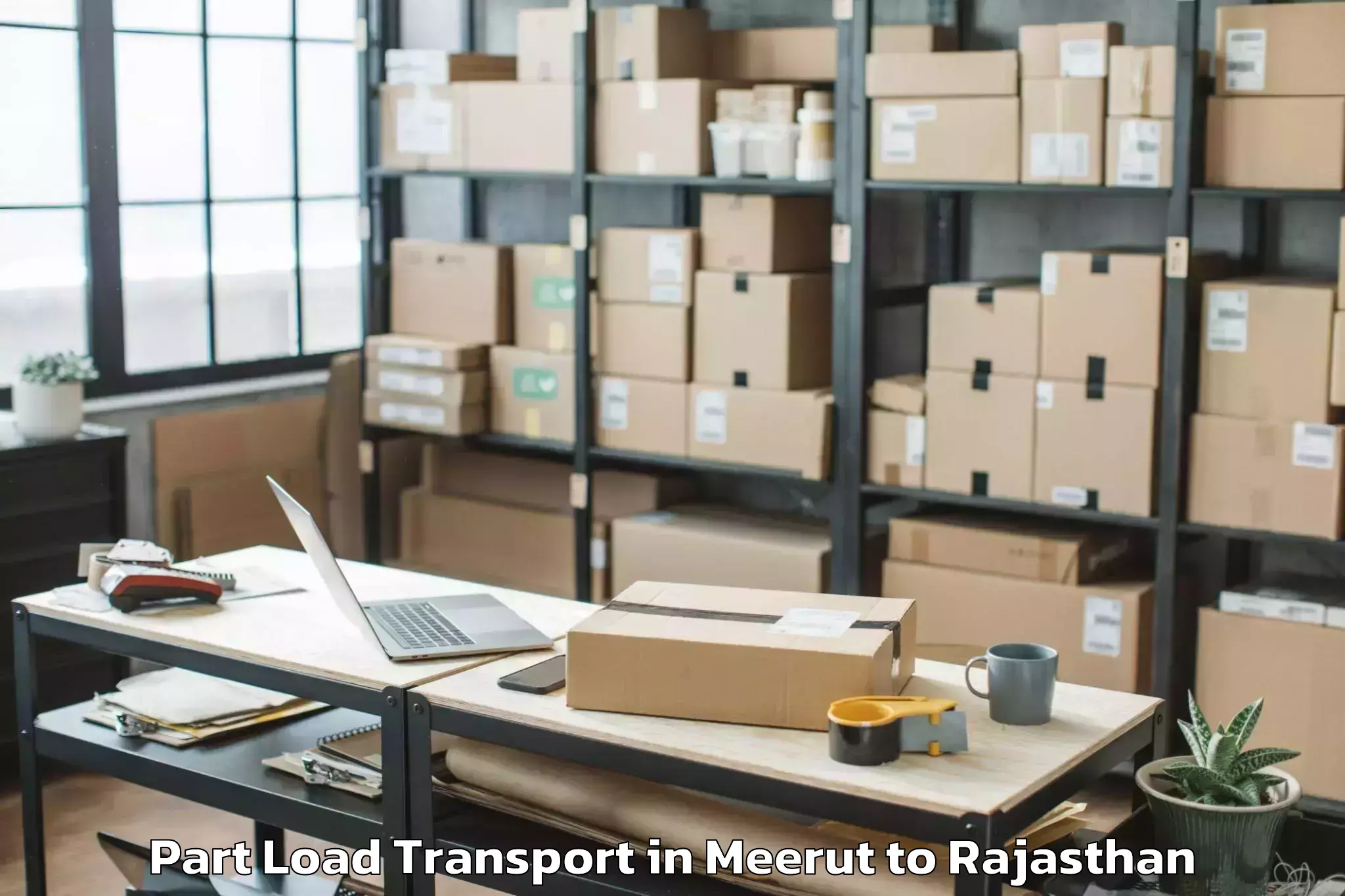 Affordable Meerut to Kaman Part Load Transport